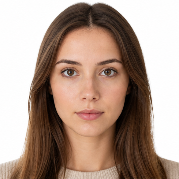 Passport photo example with poor contrast